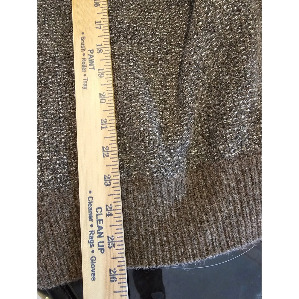 Joseph Abboud Mens Wool Blend Full Zip Sweater Jacket Brown Marled Mock Neck L - Picture 7 of 8